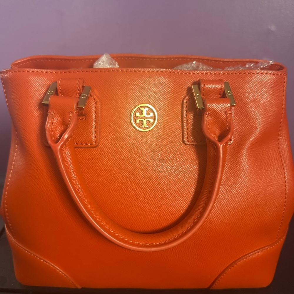 Tory Burch Robinson Mini Square Orange Bag